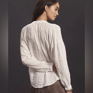 Anthropologie Cloth and Stone Cotton Gauzy Long Sleeve Top NWT